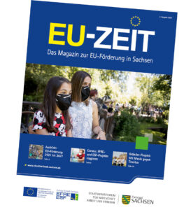 EU-Zeit 2/2020 Titelbilder © TU Chemnitz; PYKADO/Paul Kuchel; Norafin Industries GmbH; Tech & Life Solutions